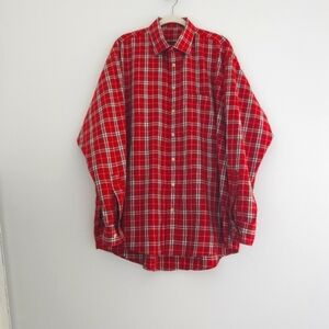 Burberry London Men's Classic Red Novacheck Long Sleeve Cotton Button Down Shirt